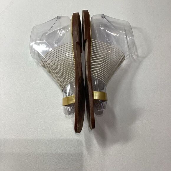 Via Spiga Yellow White Sheer Open Toe Summer Sandal Shoes - Picture 6 of 14